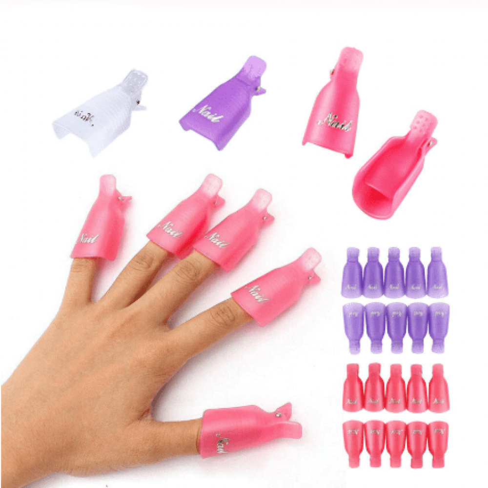 Щипки за сваляне на гел, акрил и гел лак за маникюр-многократни 10 бр