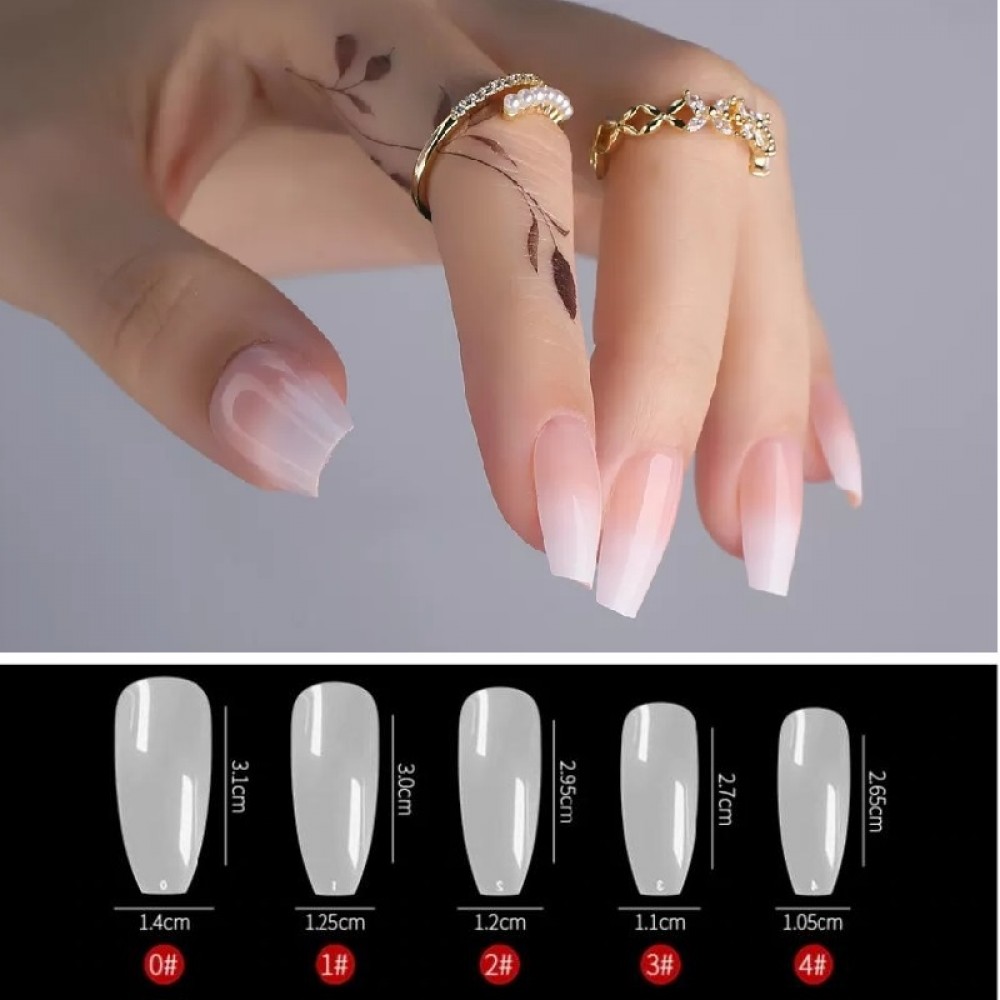 1 кутия Типсове 500 броя в кутия форма "балерина" Натурални 1 кутия Типсове 500 броя в кутия форма "балерина" Натурални