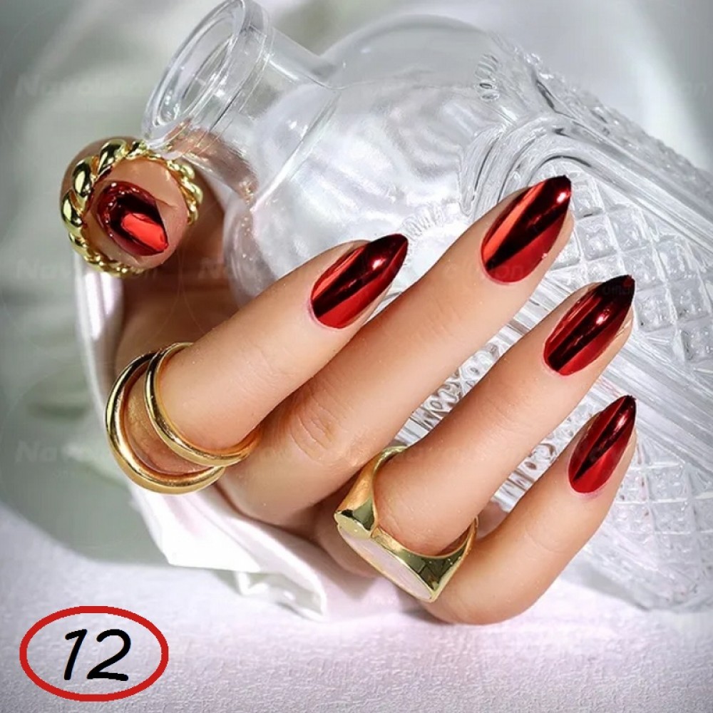 Огледални Цветни Удължители за нокти - 12бр.+ лепило в туба Огледални Цветни Удължители за нокти - 12бр.+ лепило в туба