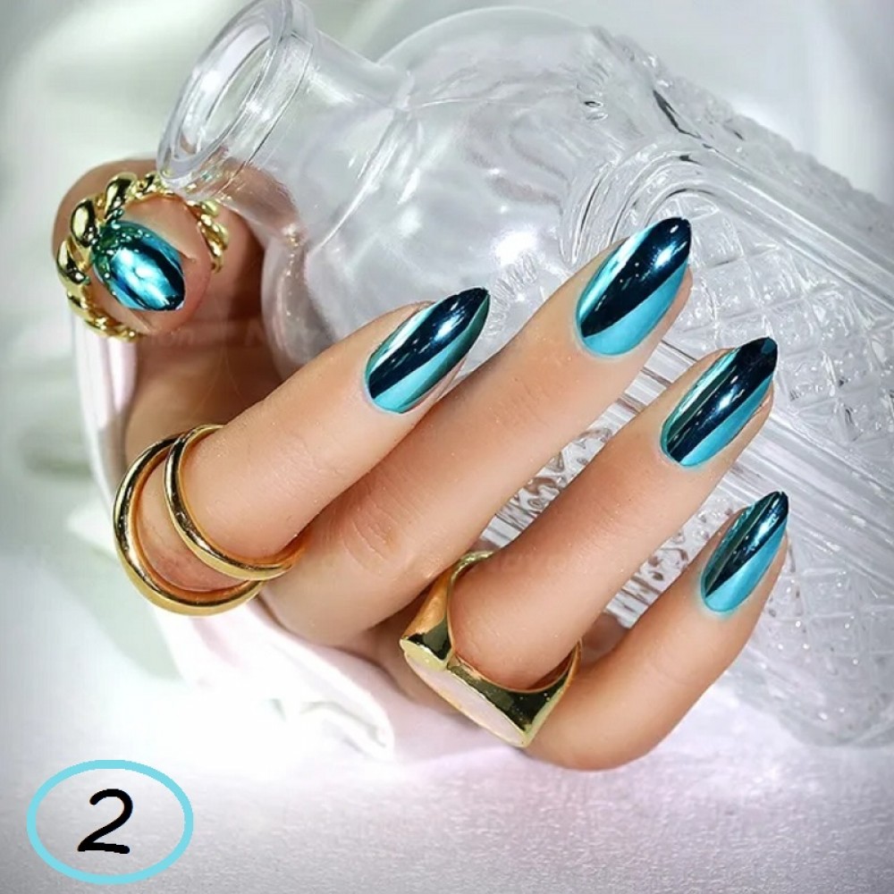 Огледални Цветни Удължители за нокти - 12бр.+ лепило в туба Огледални Цветни Удължители за нокти - 12бр.+ лепило в туба