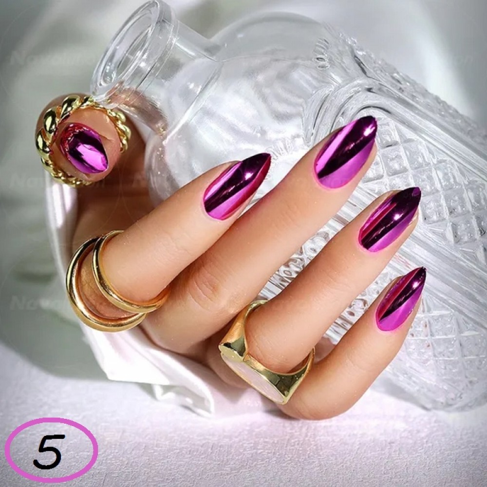 Огледални Цветни Удължители за нокти - 12бр.+ лепило в туба Огледални Цветни Удължители за нокти - 12бр.+ лепило в туба