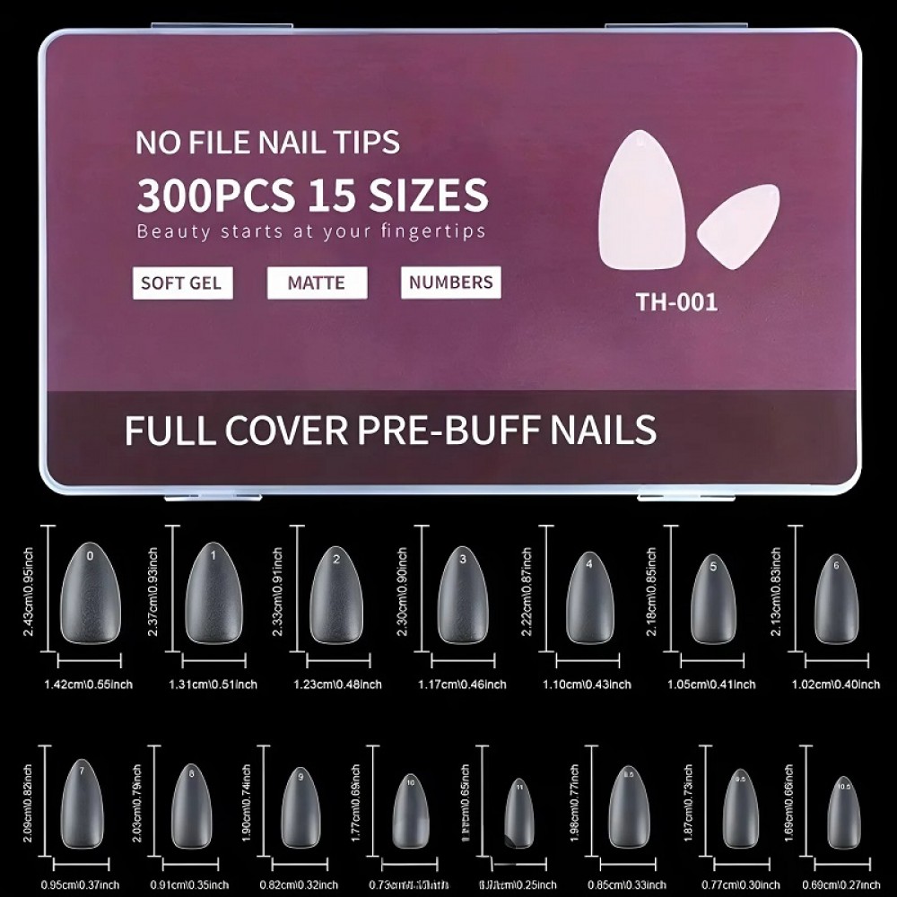 Гел Типсове "Бадем"-мат 300бр.