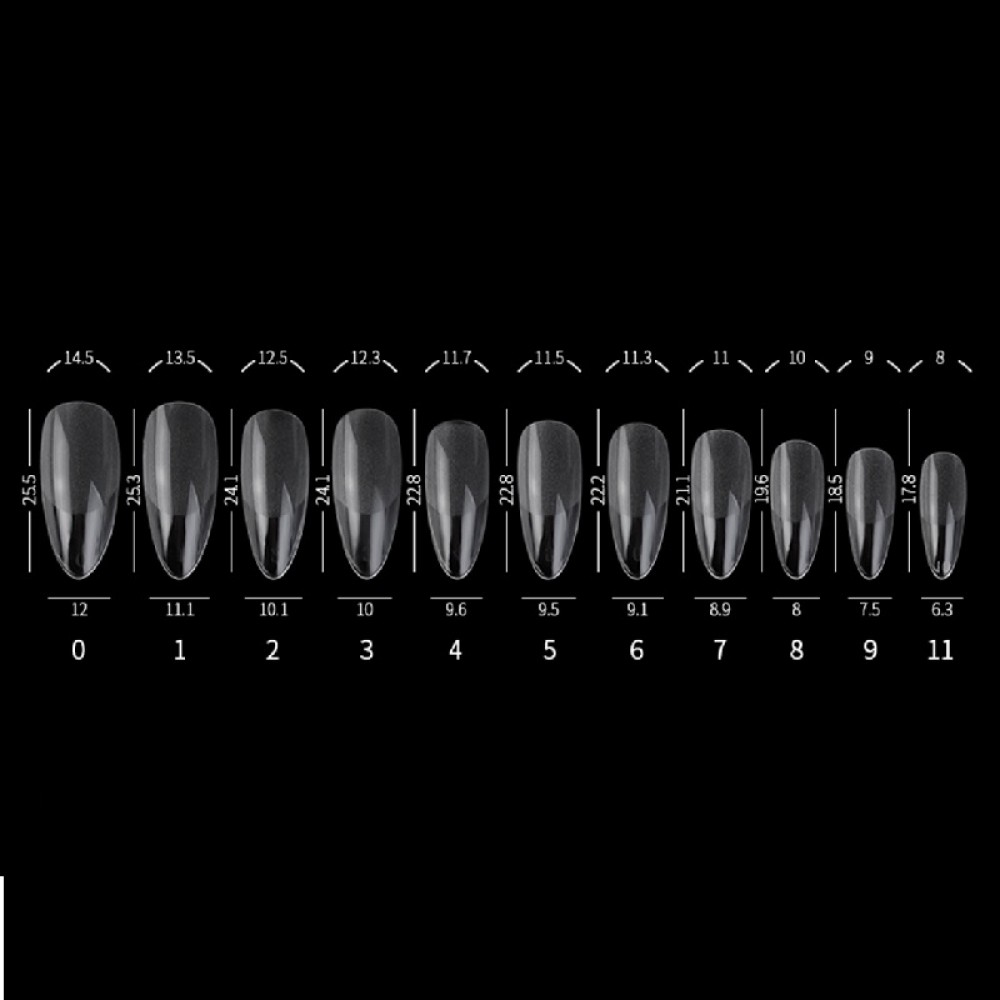Типсове "Бадем" мат и кристал 100 бр в кутия