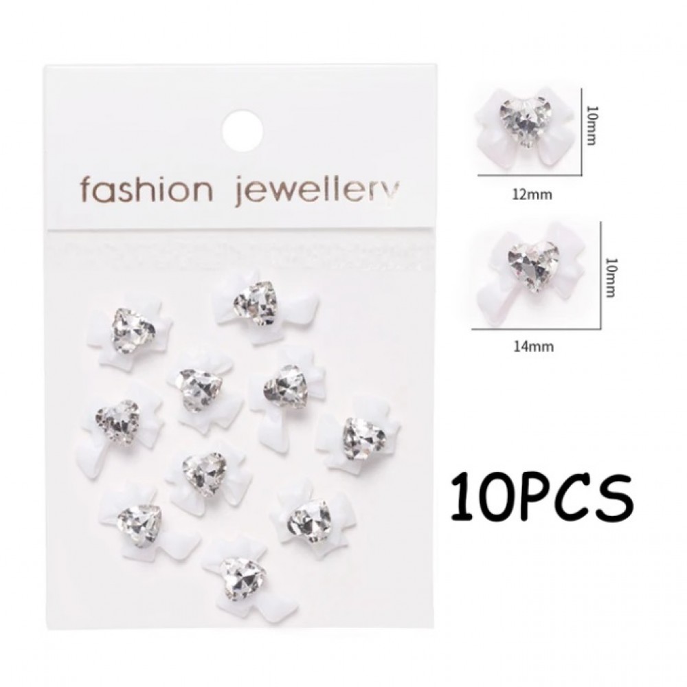 Декорация бижута за нокти Панделки - 10 броя