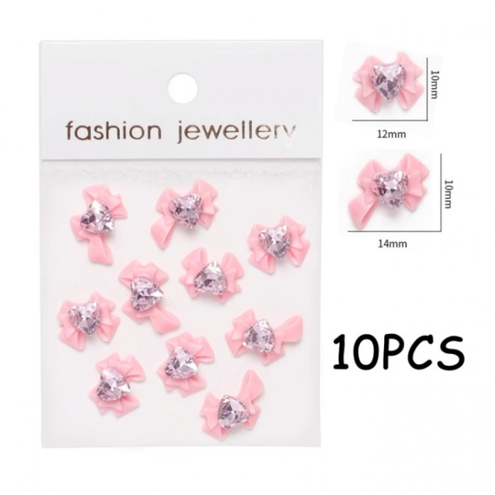 Декорация бижута за нокти Панделки - 10 броя