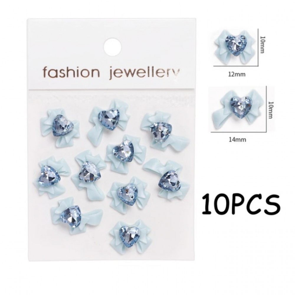 Декорация бижута за нокти Панделки - 10 броя