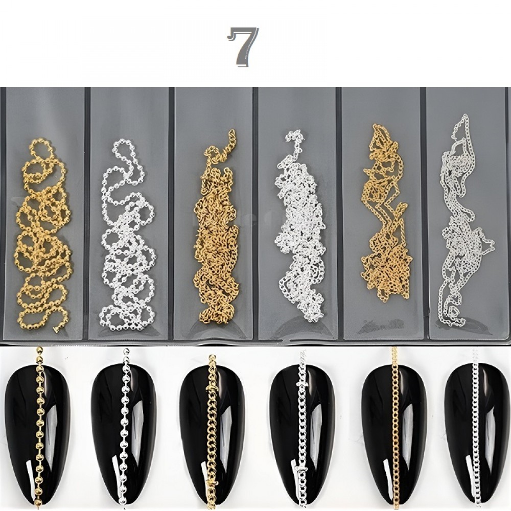 Комплект 6бр. Фина верижка за декорация - 5 модела Комплект 6бр. Фина верижка за декорация - 5 модела