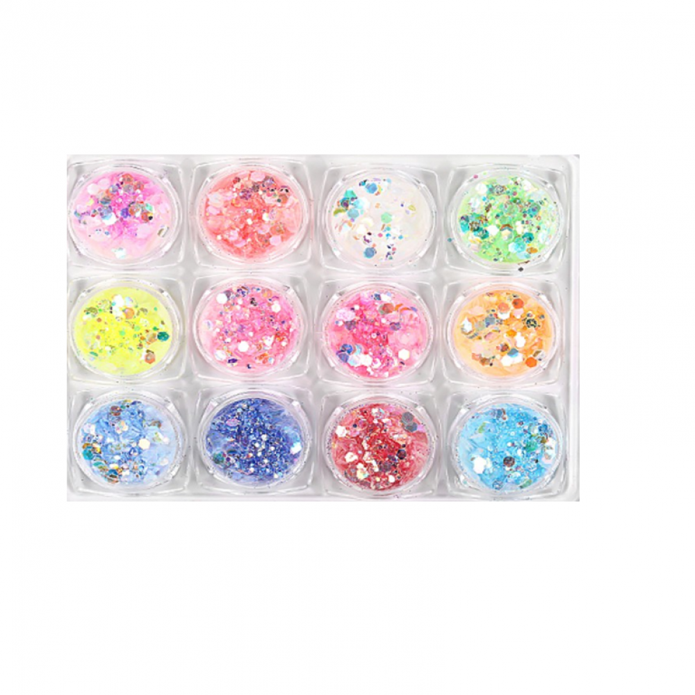 Шестоъгълни пайети 12 бр. комплект