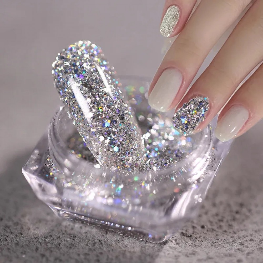 Сет 6 бр. Сребърен брокат-МИКС Сет 6 бр. Сребърен брокат-МИКС