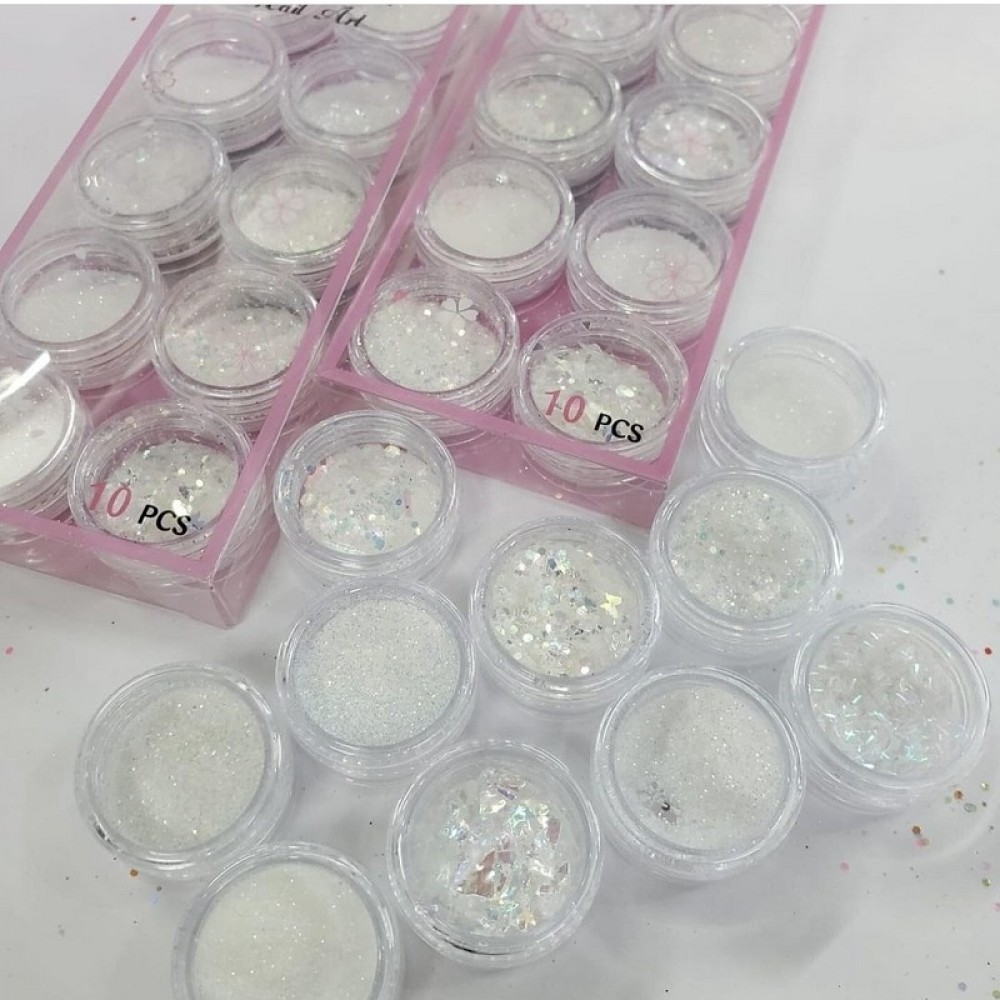 Декорации 10 модела за маникюр в бяло Декорации 10 модела за маникюр в бяло