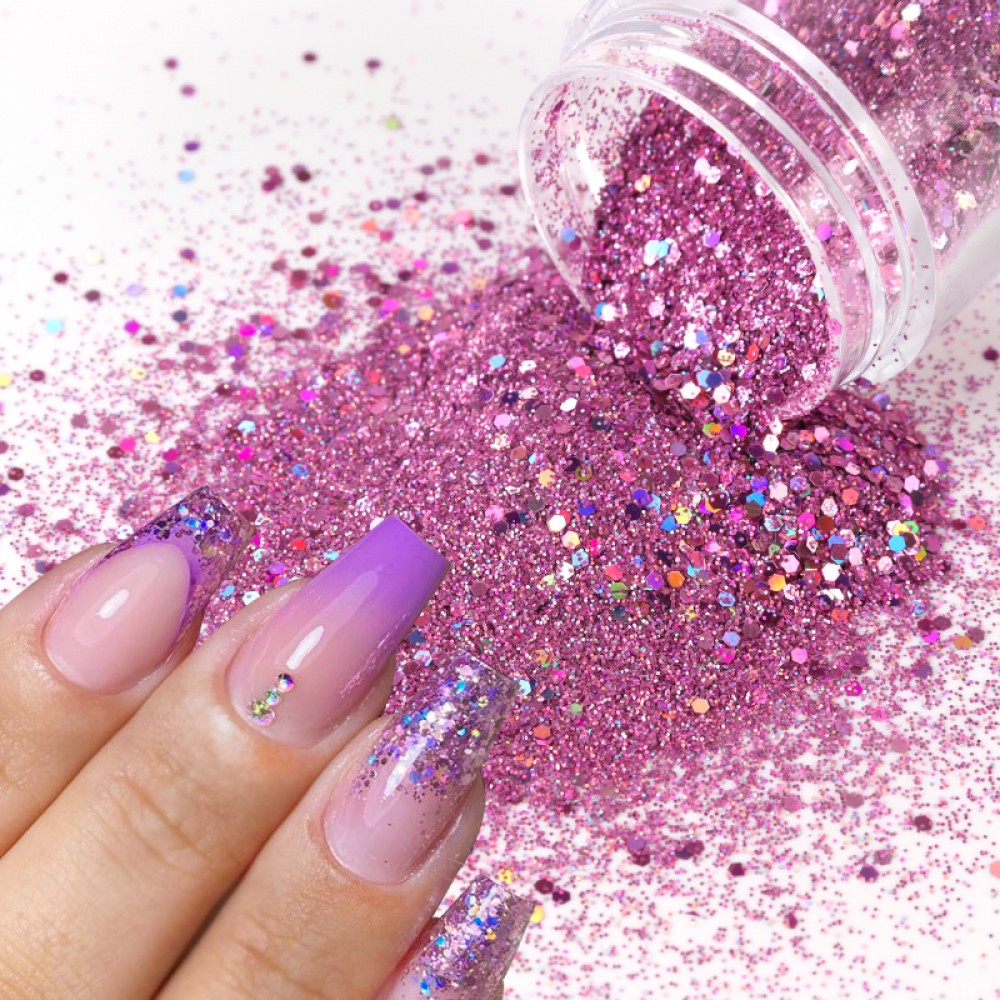 Брокат Пепелно-розова Холограма 10 гр.