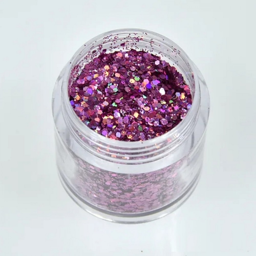 Брокат Пепелно-розова Холограма 10 гр.