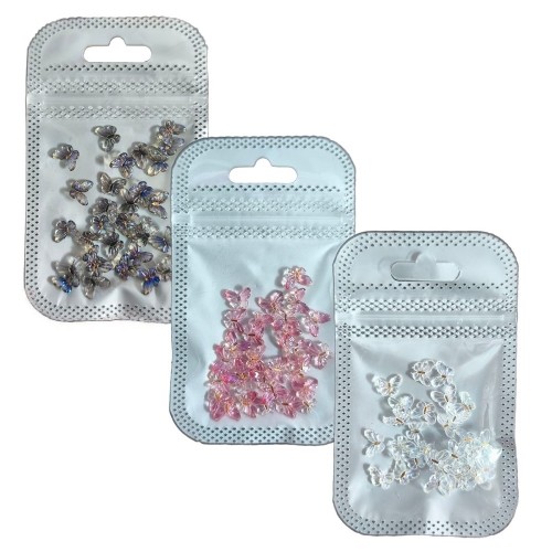 Акрилни пеперудки за декорация - прозрачно, розово, черно - изберете