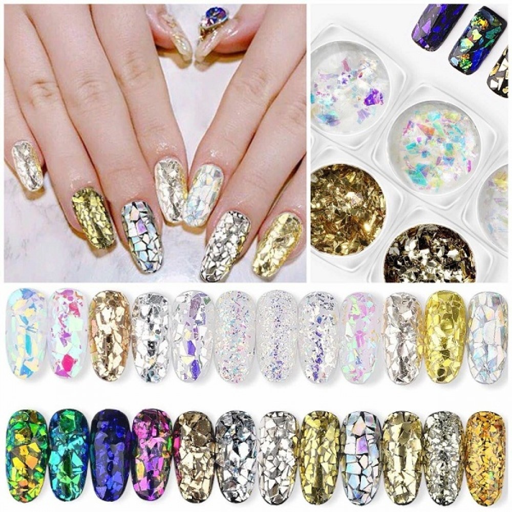 6 цвята ефект счупено стъкло