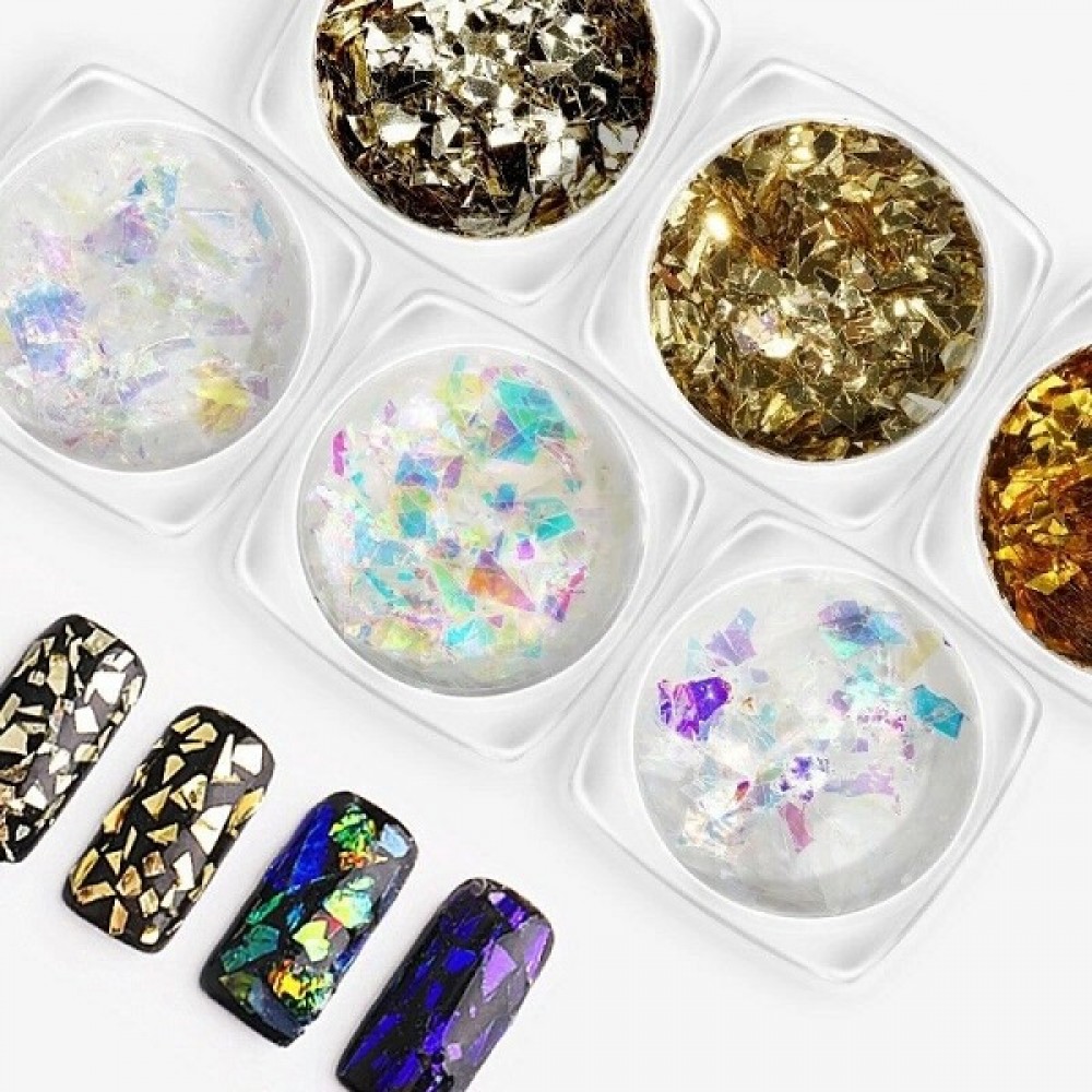 6 цвята ефект счупено стъкло