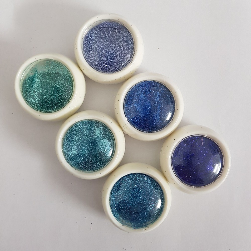 Ситен брокат в синьо 6 броя