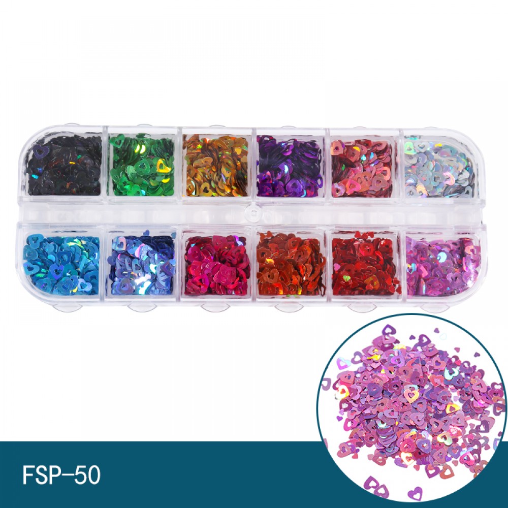 Декорация 12бр Сърца FSP-50