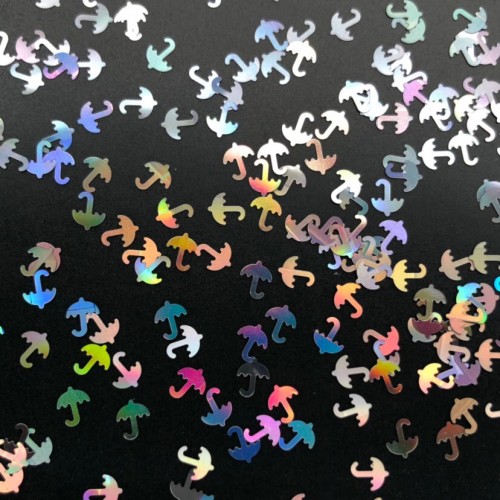 Конфети чадърчета в сребърно