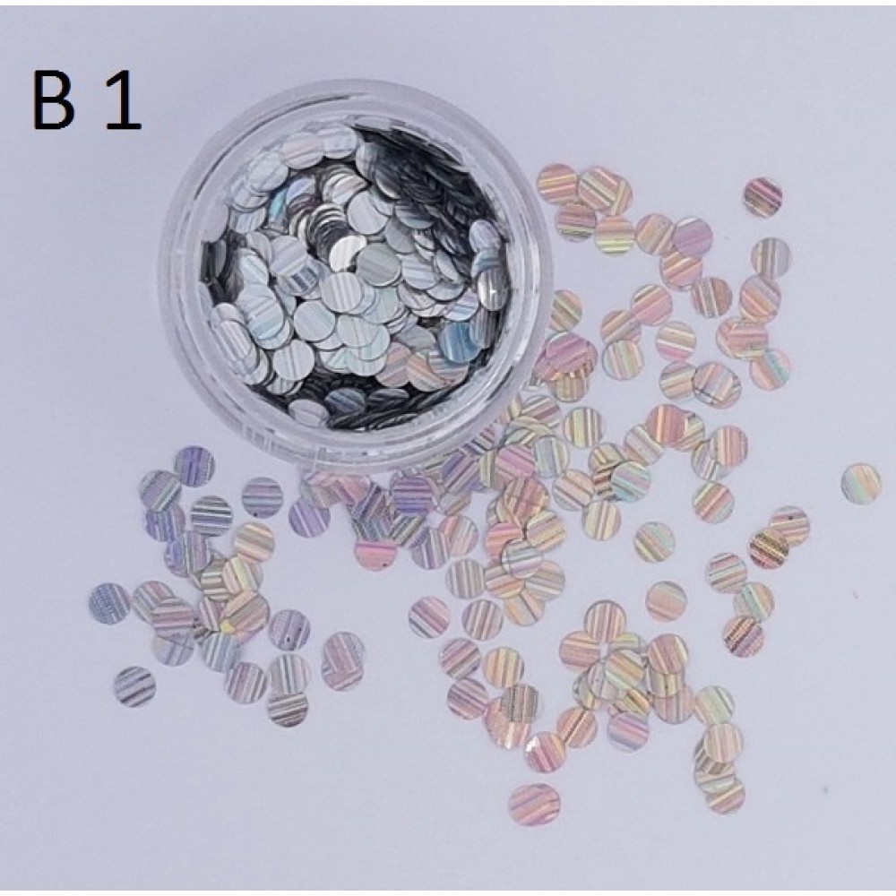 Конфети В1 Холограмни сребърни конфети - 0,4мм