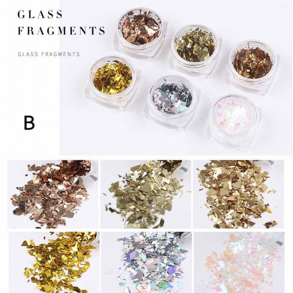 6 цвята ефект счупено стъкло