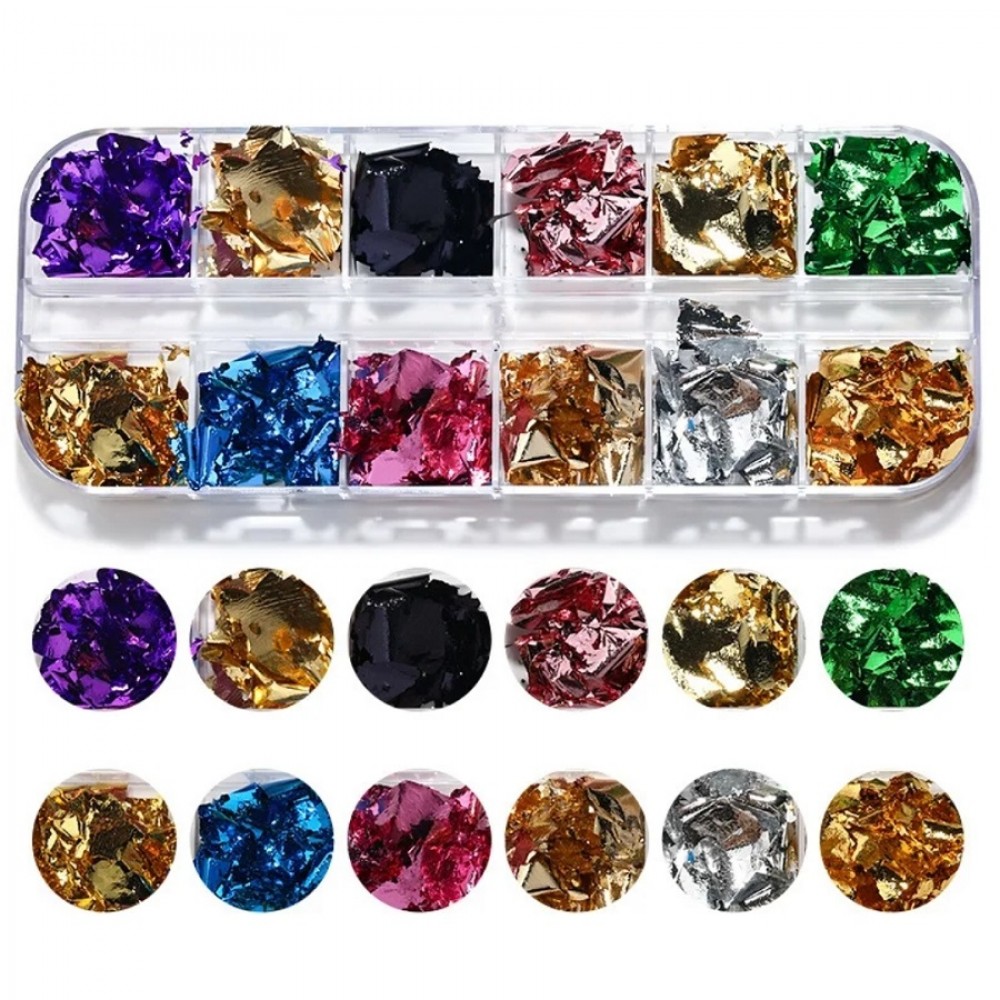 Комплект 12 броя фолио в кутийка - различни цветове Комплект 12 броя фолио в кутийка - различни цветове