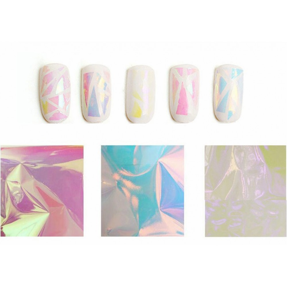 Огледално холограмно фолио в розово