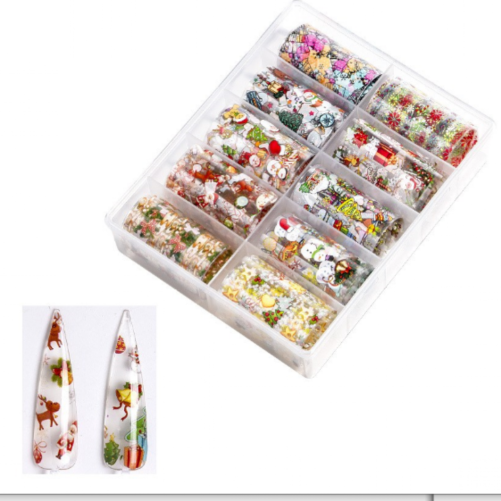 10 броя коледно фолио