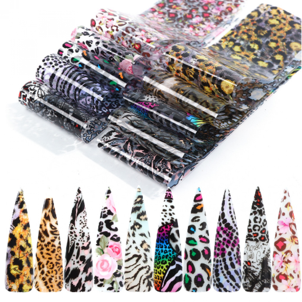 Сет 10 броя леопардово фолио