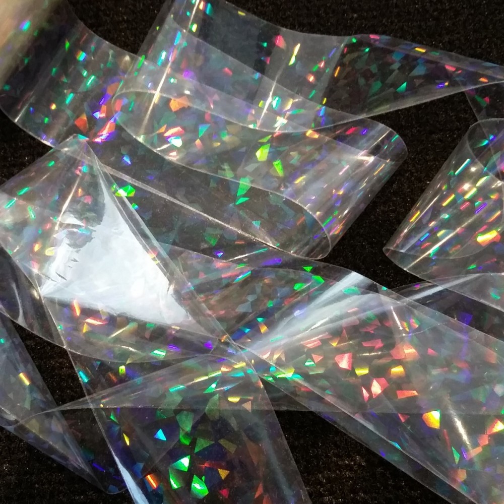 Фолио счупено стъкло в бяло 1 м