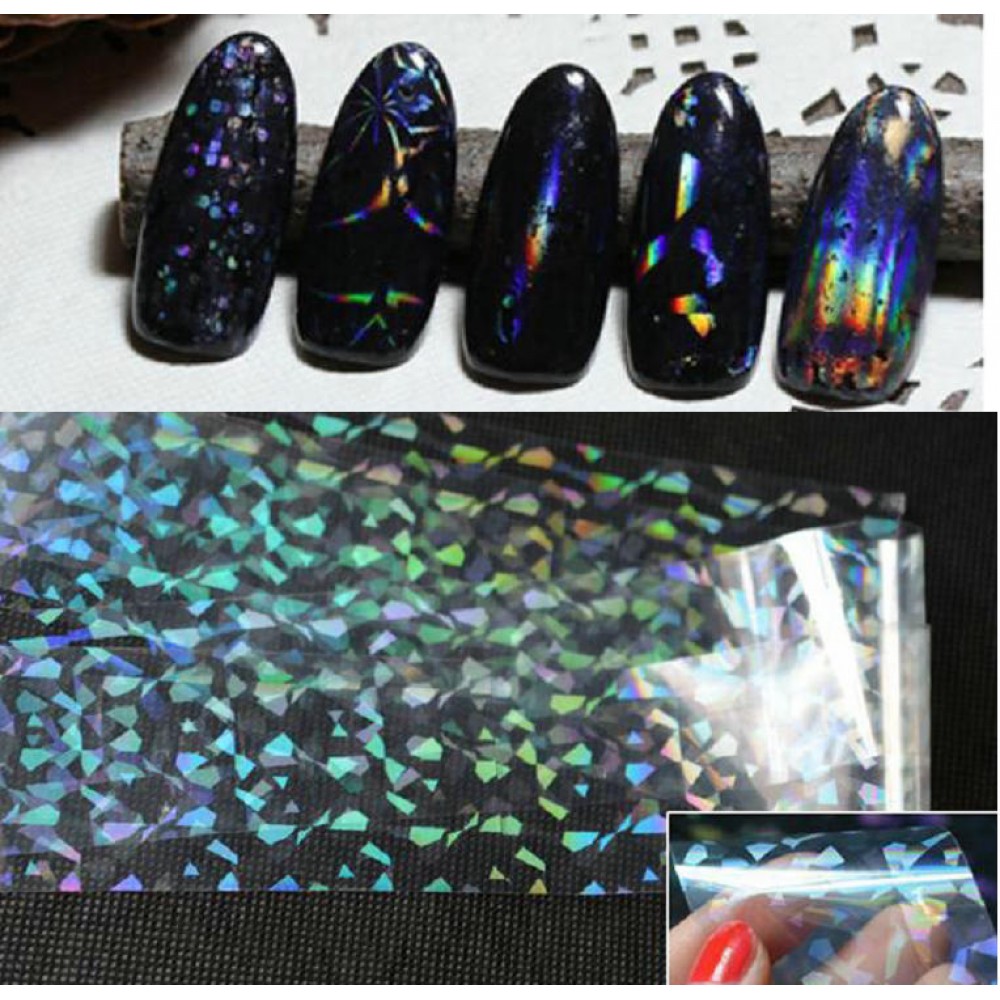 Фолио счупено стъкло в бяло 1 м