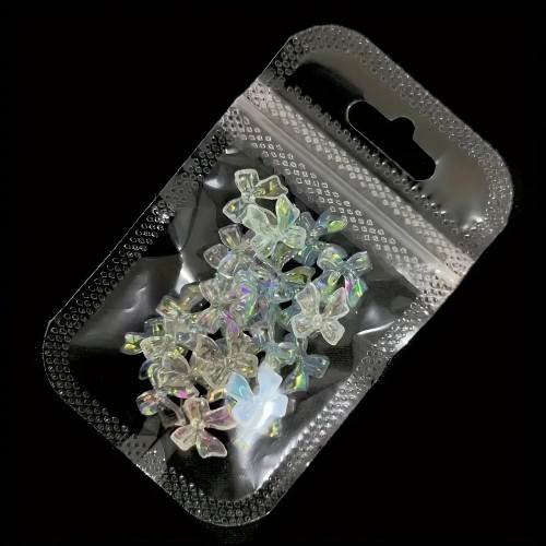 Нежни, бели панделки с холограмен ефект