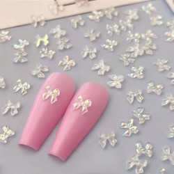 Нежни, бели панделки с холограмен ефект-foto2