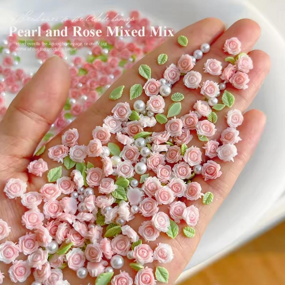 Комплект 6 кутийки Декорации за маникюр - Цветчета от РОЗА