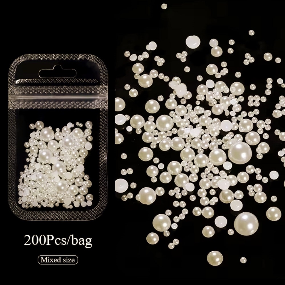 Перли за декорация в естествен цвят - Микс Перли за декорация в естествен цвят - Микс