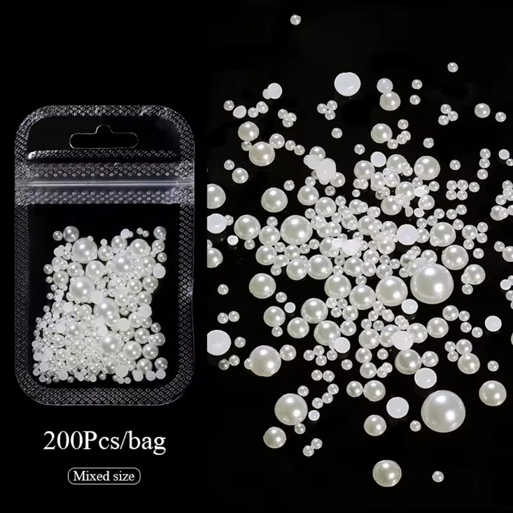 Снежно бели перли за декорация - Микс Снежно бели перли за декорация - Микс