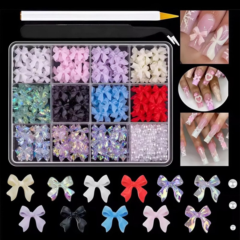 12 модела панделки за декорация+молив+пинсета