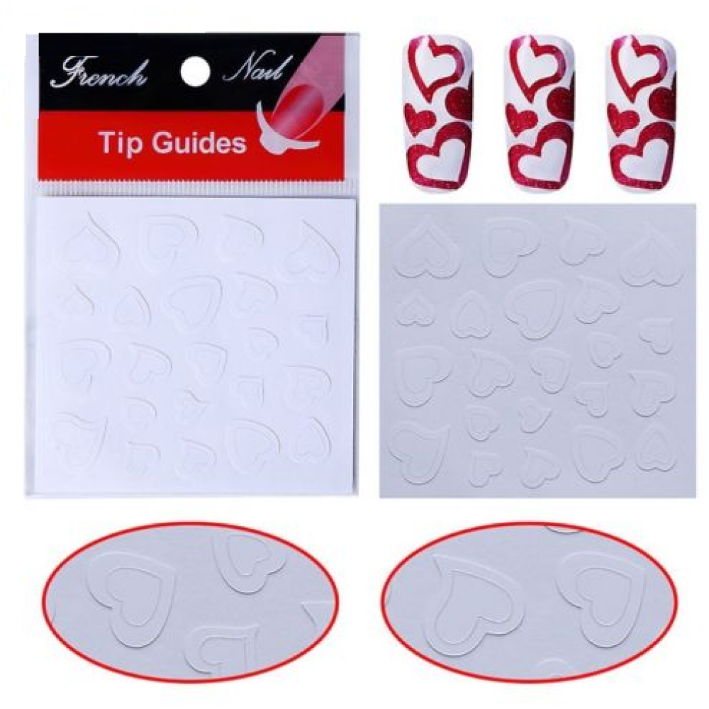 Ограничителни ленти за френски маникюр-сърца
