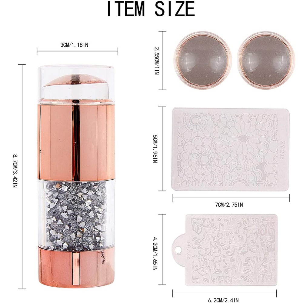 Розово злато печат за нокти с камъчета