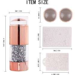 Розово злато печат за нокти с камъчета-foto2