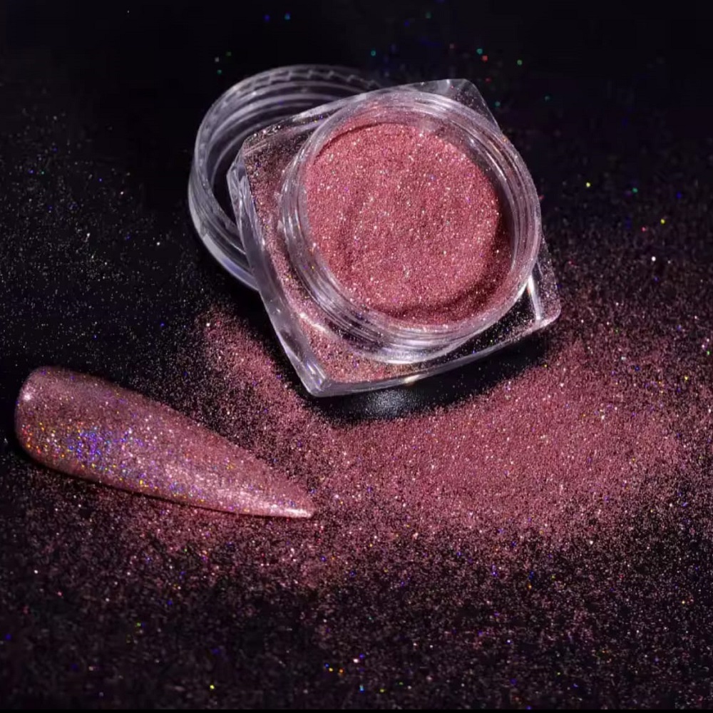 Антично-розова пудра пигмент с холограмен ефект 05