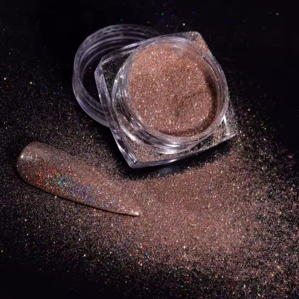 Бронзова пудра пигмент с холограмен ефект 06