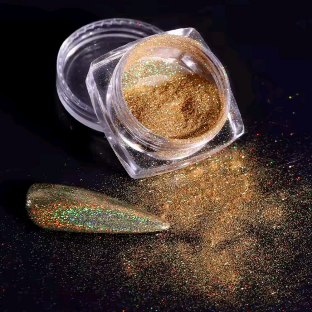 Златна пудра пигмент с холограмен ефект 01