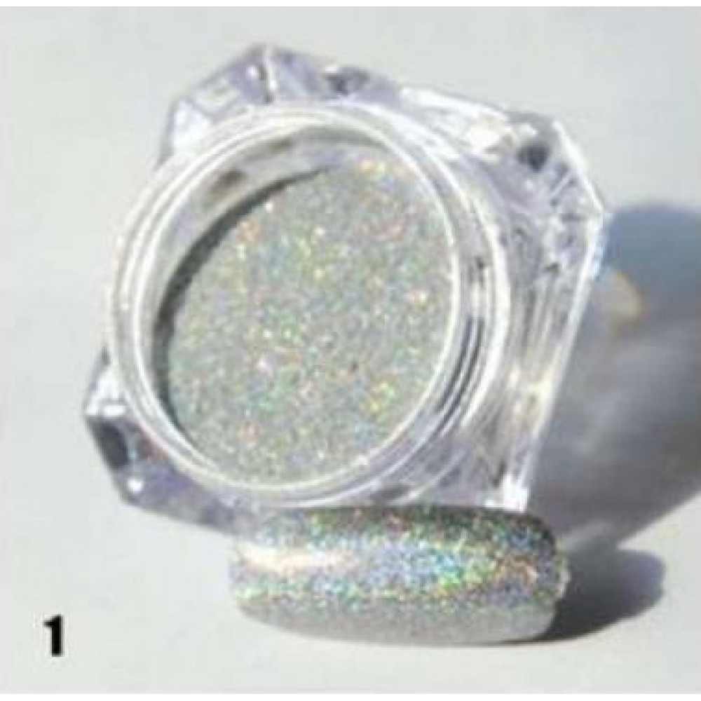 Сребърна пудра пигмент с холограмен ефект