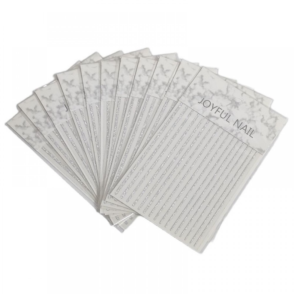 Сребърни стикери за маникюр ЛУКС