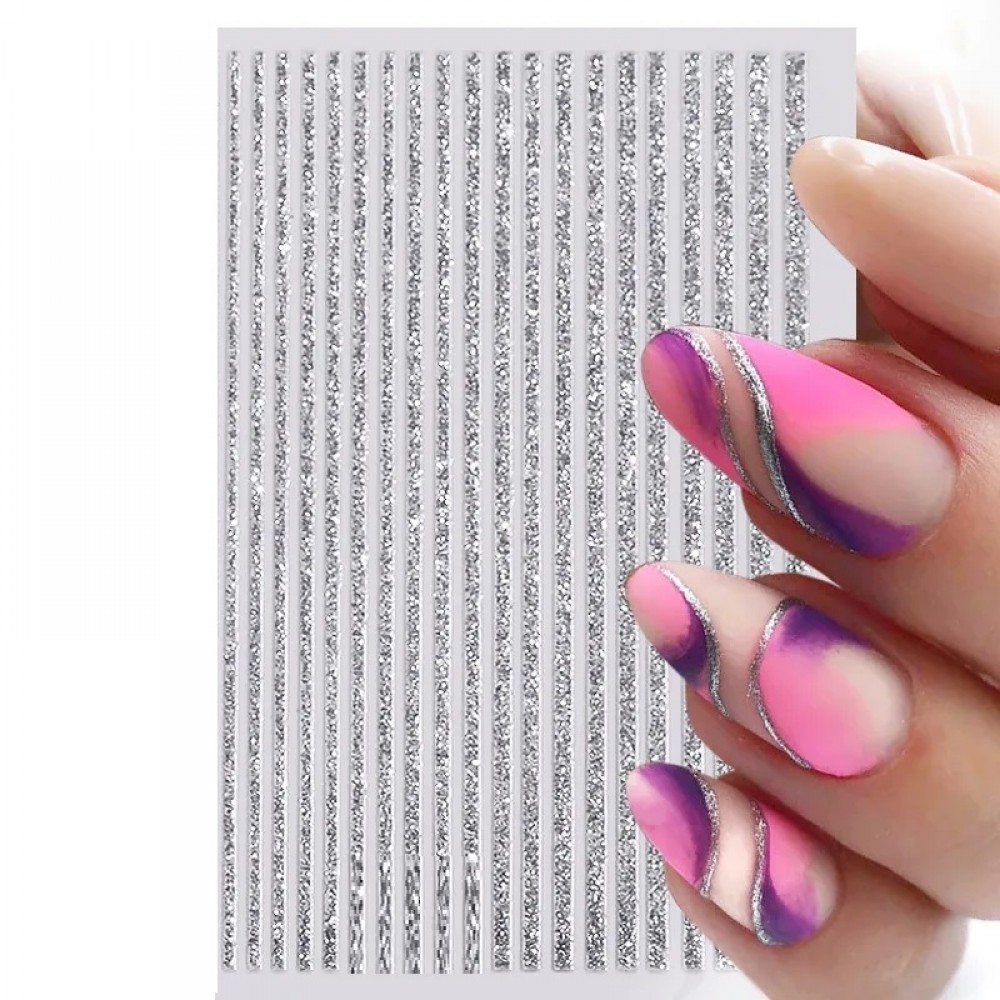 Сребърни стикери за маникюр ЛУКС