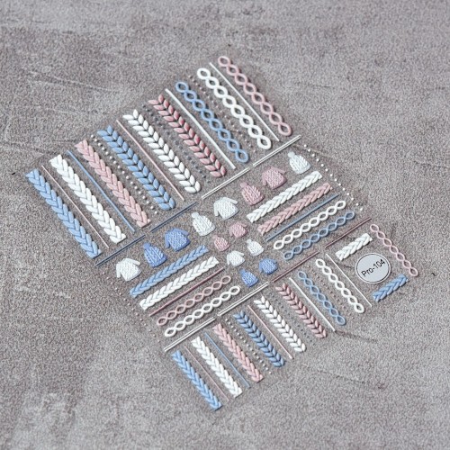 5D Стикери плетеници - Розово и Синьо Pro-104