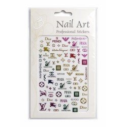 Металик стикери за маникюр с дизайн на марки - DP3109