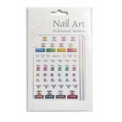 Металик стикери за маникюр с дизайн на марки - DP3111