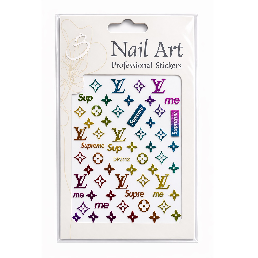 Металик стикери за маникюр с дизайн на марки - DP3112