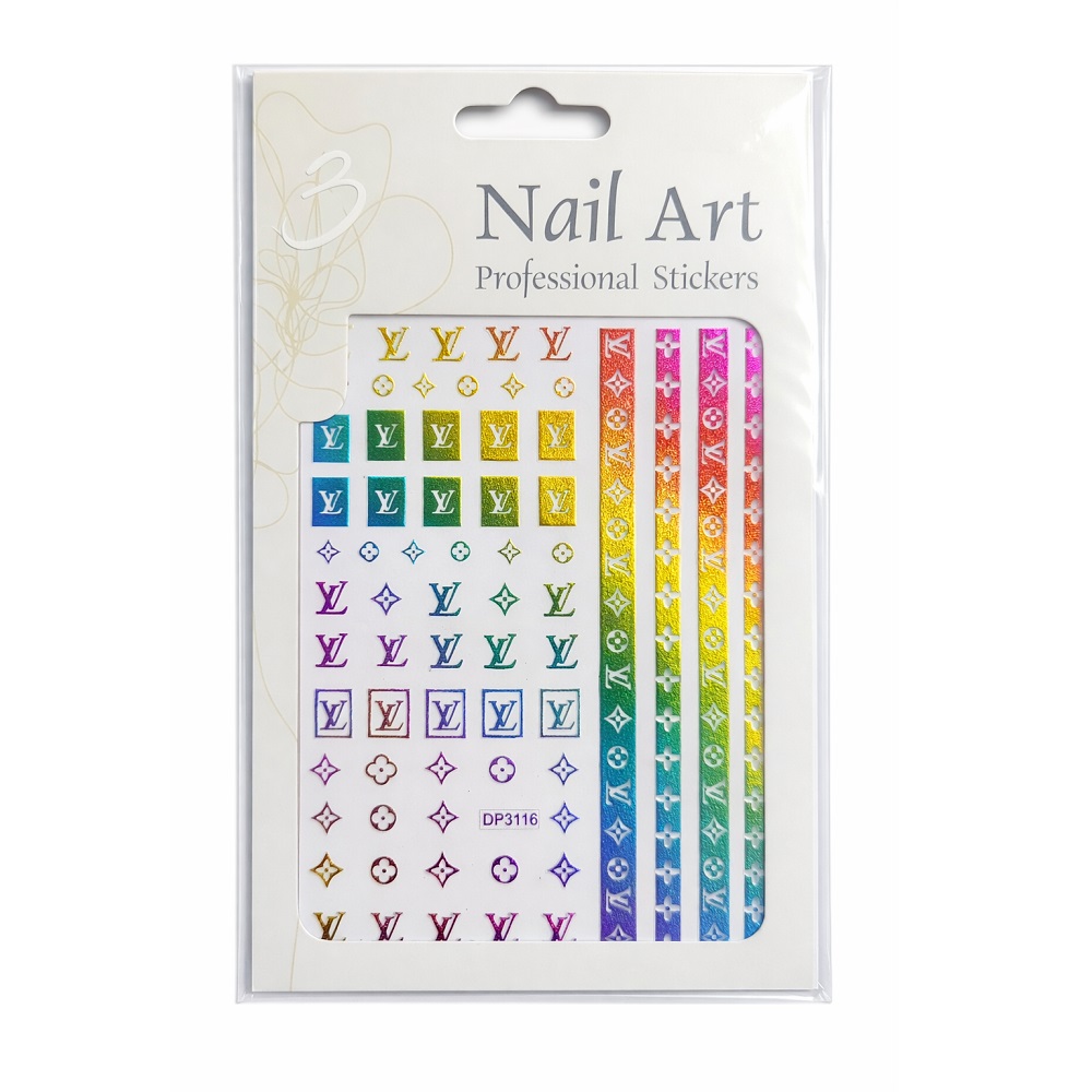 Металик стикери за маникюр с дизайн на марки - DP3116